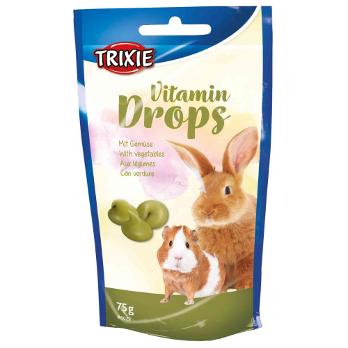 Лакомства витаминные для морских свинок и кроликов Vitamin Drops Trixie, овощи 75 г.