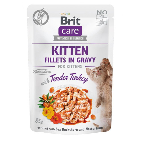 Вологий корм для кошенят Brit Care з індичкою в соусі 85 г