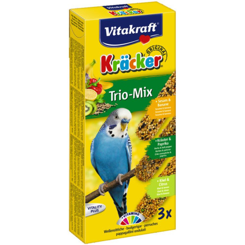 Крекер для волнистых попугаев Vitakraft, банан +паприка+ киви, 3 шт
