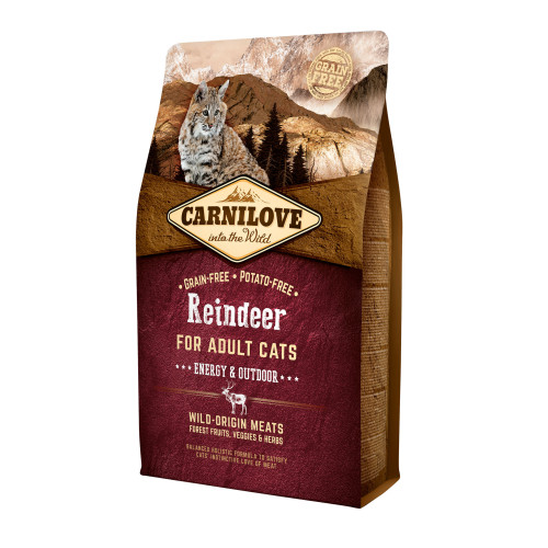 Сухий корм Carnilove Cat Reindeer Energy & Outdoors для дорослих активних кішок 2 кг