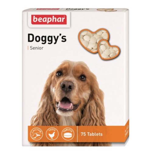 Витамины Beaphar Doggy's Senior для собак старше 7 лет 75 шт