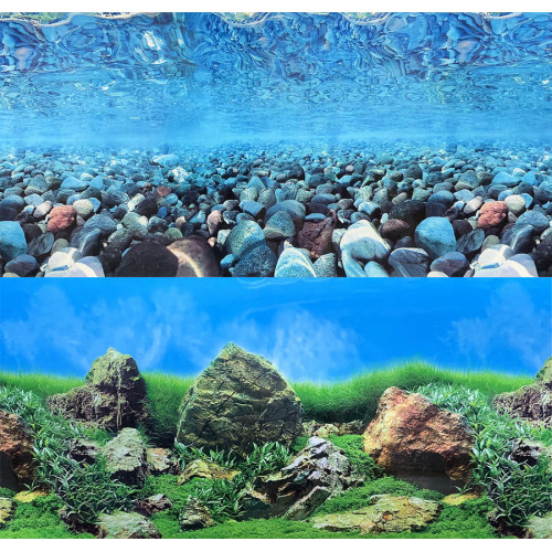 Фон для аквариума Marina двусторонний акваскейп/подводная галька 10 x 50 см