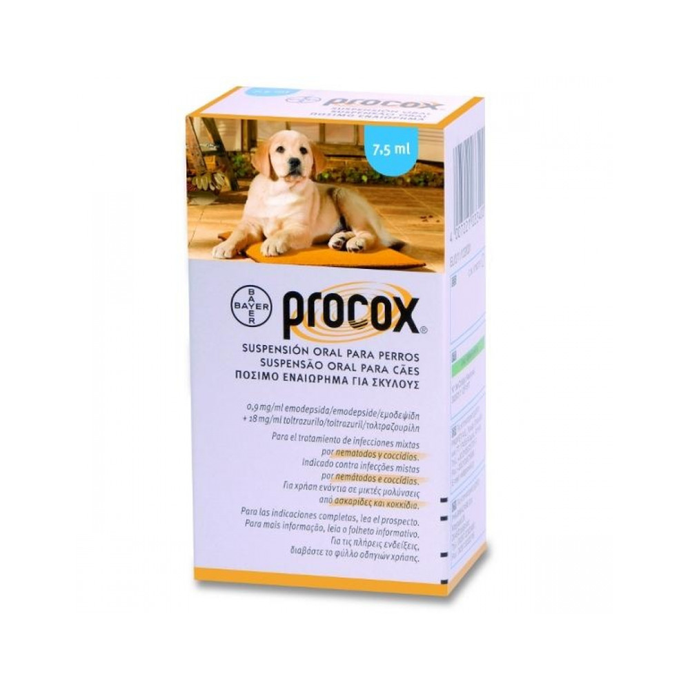 Суспензия против гельминтов Bayer Procox для щенков и взрослых собак 7.5 мл (1мл на 2 кг веса)