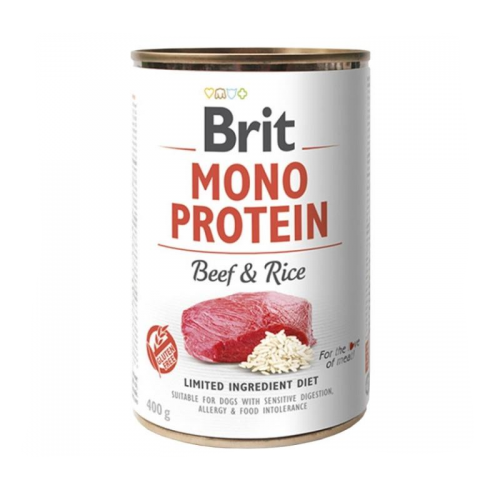 Влажный корм для собак Brit Mono Protein Dog с говядиной и темным рисом 400 г