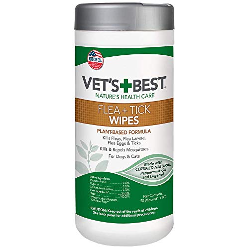 Вологі серветки від комах для котів та собак Vet's Best Flea Tick Wipes 50 шт