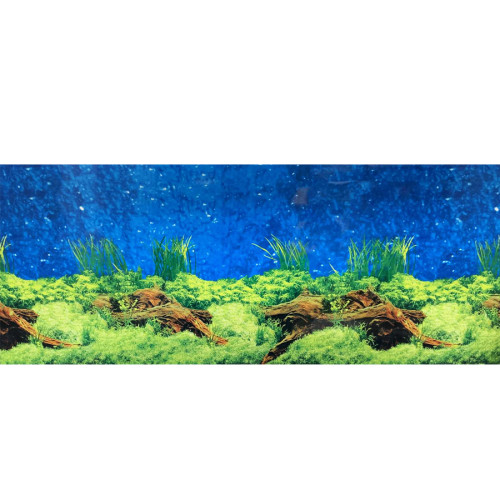Фон для аквариума Marina односторонний, подводный ландшафт реки 10 x 40 см