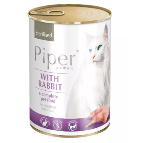 Консерви для котів стерилізованих Dolina Noteci PIPER зі смаком кролика 400 г