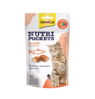 Лакомство для кошек GimCat Nutri Pockets Лосось+Омега 3 и Омега 6, 60 г
