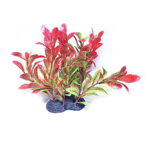 Штучна рослина для акваріума Aquatic Plants "Ludwigia" червоно-зелена 10 см