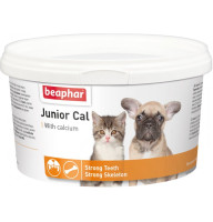 Мінеральна кормова добавка з кальцієм Beaphar Junior Cal для цуценят та кошенят 200 г