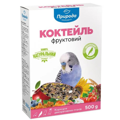 Корм для волнистых попугаев Природа Коктейль «Фруктовый», 500 г
