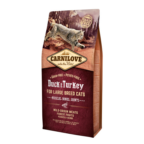 Сухий корм Carnilove Cat Duck & Turkey Large Breed для дорослих кішок великих порід 6 кг