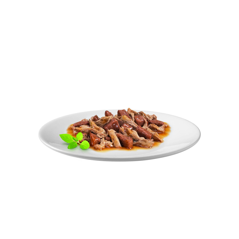 Влажный корм для взрослых кошек Purina Gourmet Gold Двойное удовольствие с кроликом и печенью в подливе 12 шт по 85 г