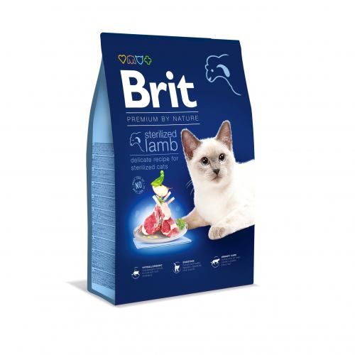 Сухой корм Brit Premium by Nature Cat Sterilised Lamb для стерилизованных кошек с ягненком