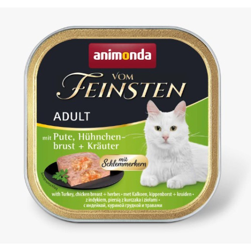 Консерва Animonda Vom Feinsten Adult Turkey, Chicken breast + Herbs для кошек, с индейки, куринной грудки и трав, 100 г 