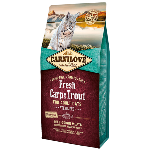 Сухий корм Carnilove Cat Fresh Carp & Trout Sterilised для стерилізованих кішок з коропом та фореллю 2 кг