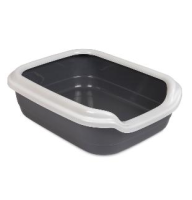 Туалет для кошек с рамкой пластиковый Comfort L серый Природа 49х39х15 см