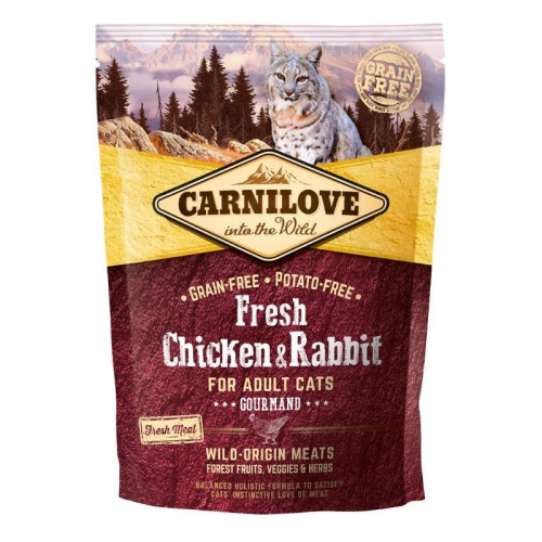 Сухий корм Carnilove Cat Fresh Chicken & Rabbit Gourmand для дорослих кішок з куркою та кроликом 400 г