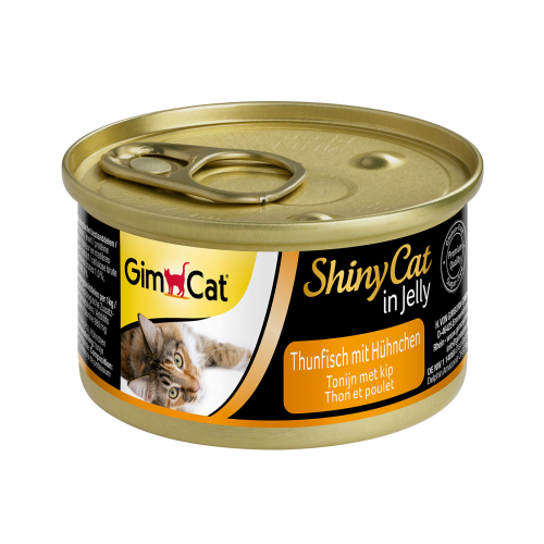 Вологий корм для кішок Gimpet ShinyCat з тунцем та куркою 70 г