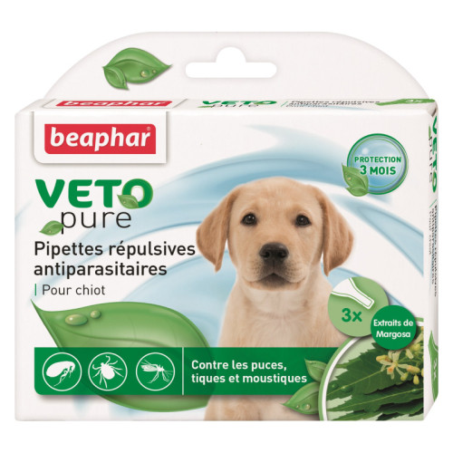 Краплі від бліх та кліщів Beaphar Bio Spot On Veto pure для щенят 3 піпетки