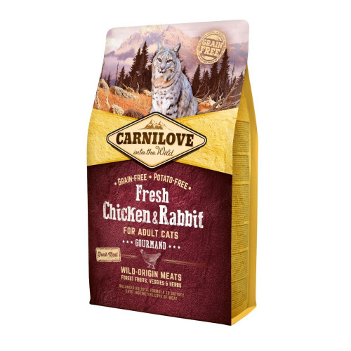 Сухой корм Carnilove Cat Fresh Chicken & Rabbit Gourmand для взрослых кошек с курицей и кроликом 2 кг