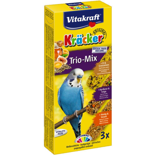 Крекер для волнистых попугаев Vitakraft, мед + яйцо + фрукты, 3 шт