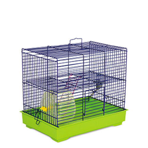 Клітка Природа для гризунів (хомʼяка, щура, миші) "Міккі" з колесом 37*25*30 синьо-зелена