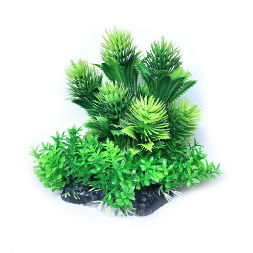 Искусственное растение для аквариума Aquatic Plants "Green Mix" зеленое 17 см