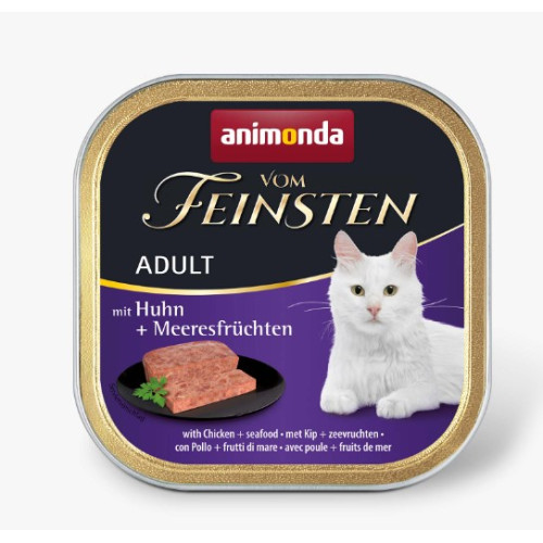 Консерва Animonda Vom Feinsten Adult with Chicken + Seafood для кошек, с курицей и морепродуктами, 100 г 