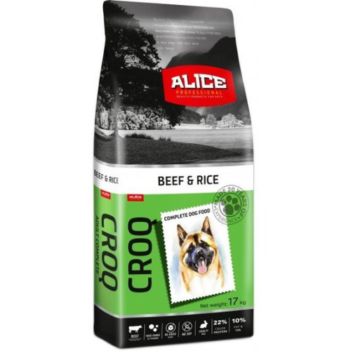 Сухой корм Alice Croq Beef and Rice с говядиной и рисом 17 кг