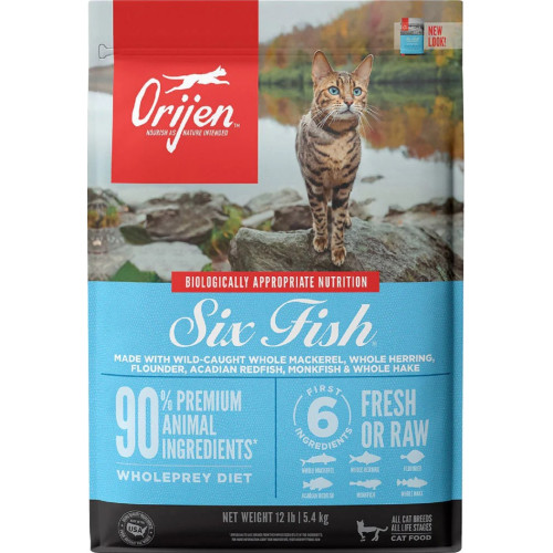 Сухой корм для кошек Orijen Six Fresh Fish Cat & Kitten 42/20 5.4 кг