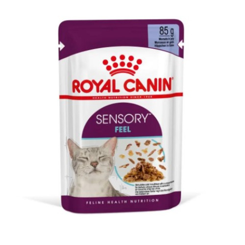 Влажный корм для кошек для стимуляции тактильных рецепторов ротовой полости Royal Canin Sensory Feel в желе 12 шт х 85 г