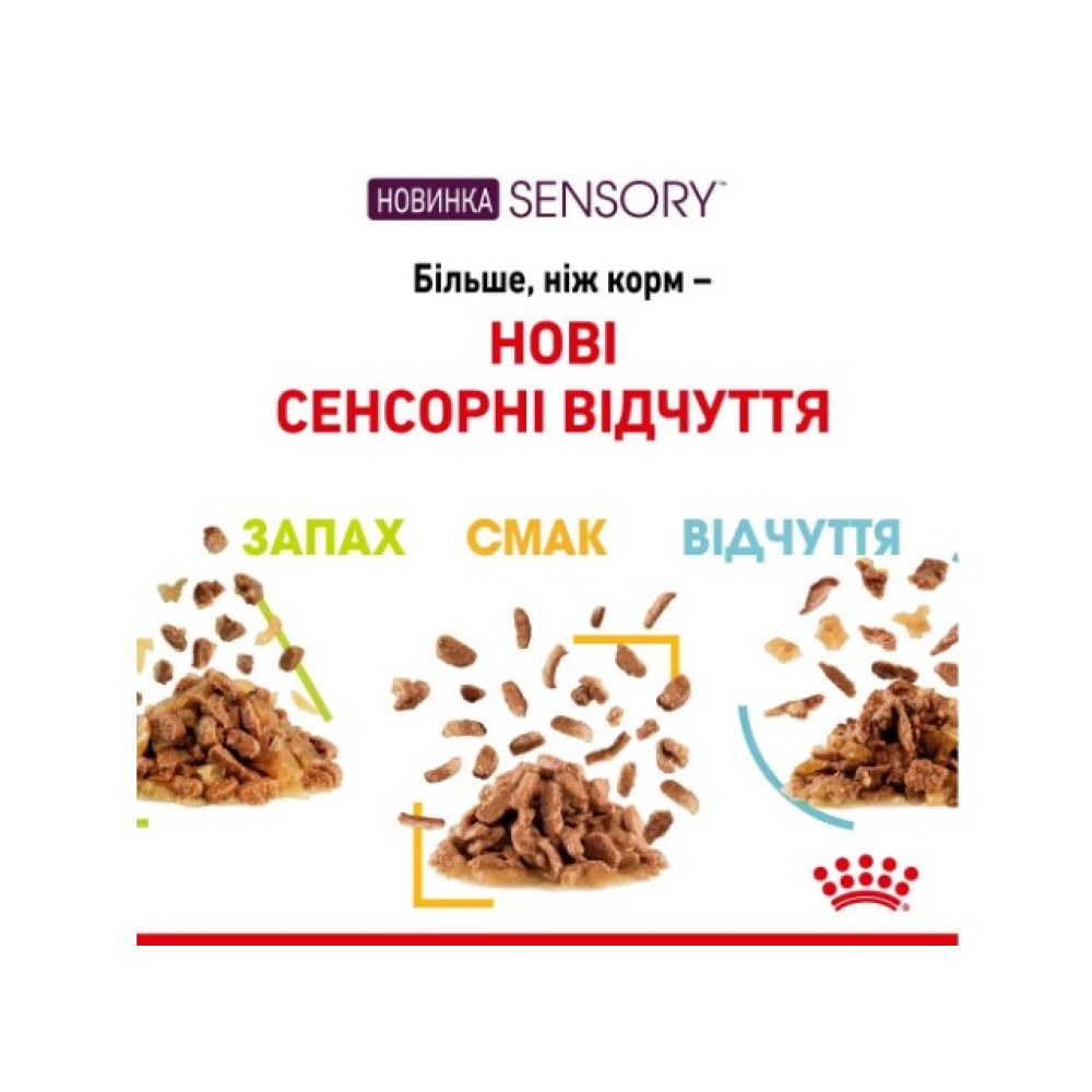Влажный корм для кошек для стимуляции тактильных рецепторов ротовой полости Royal Canin Sensory Feel в желе 12 шт х 85 г