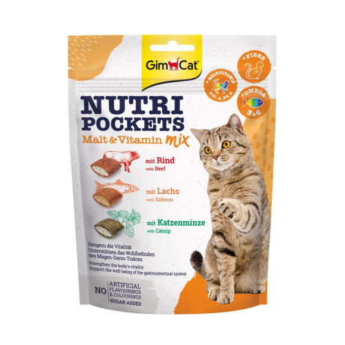 Лакомство для кошек GimCat Nutri Pockets витаминизированное мультивитамин микс 150 г