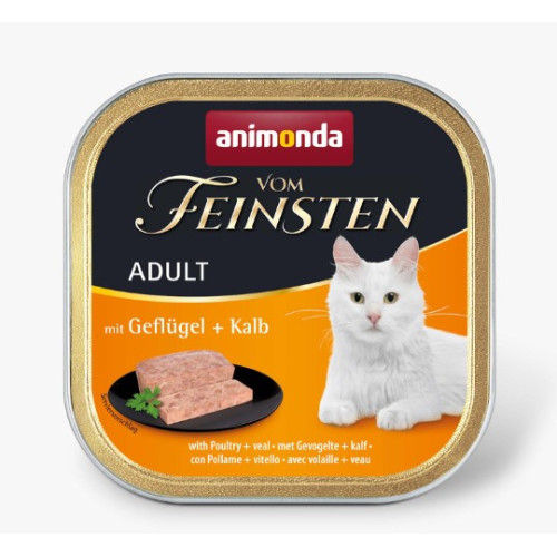 Консерва Animonda Vom Feinsten Adult with Poultry + Veal для кошек, с птицей и телятиной, 100 г  