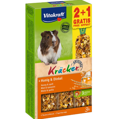 Ласощі для морських свинок Vitakraft «Kracker Original + Honey» 186 г/3 шт. (мед)