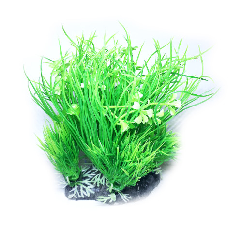 Искусственное растение для аквариума Aquatic Plants "Green Mix Flowers" зеленое 17 см