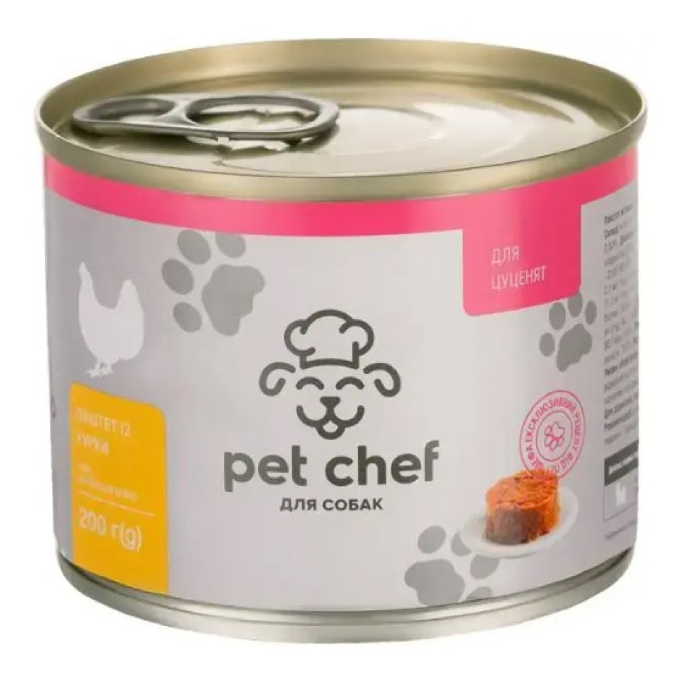 Вологий корм для щенят Pet Chef м`ясний паштет (курка) 360 г