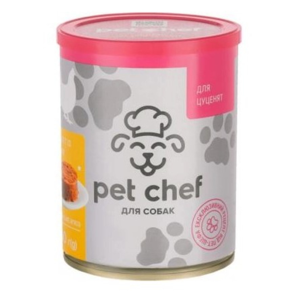 Вологий корм для щенят Pet Chef м`ясний паштет (курка) 360 г