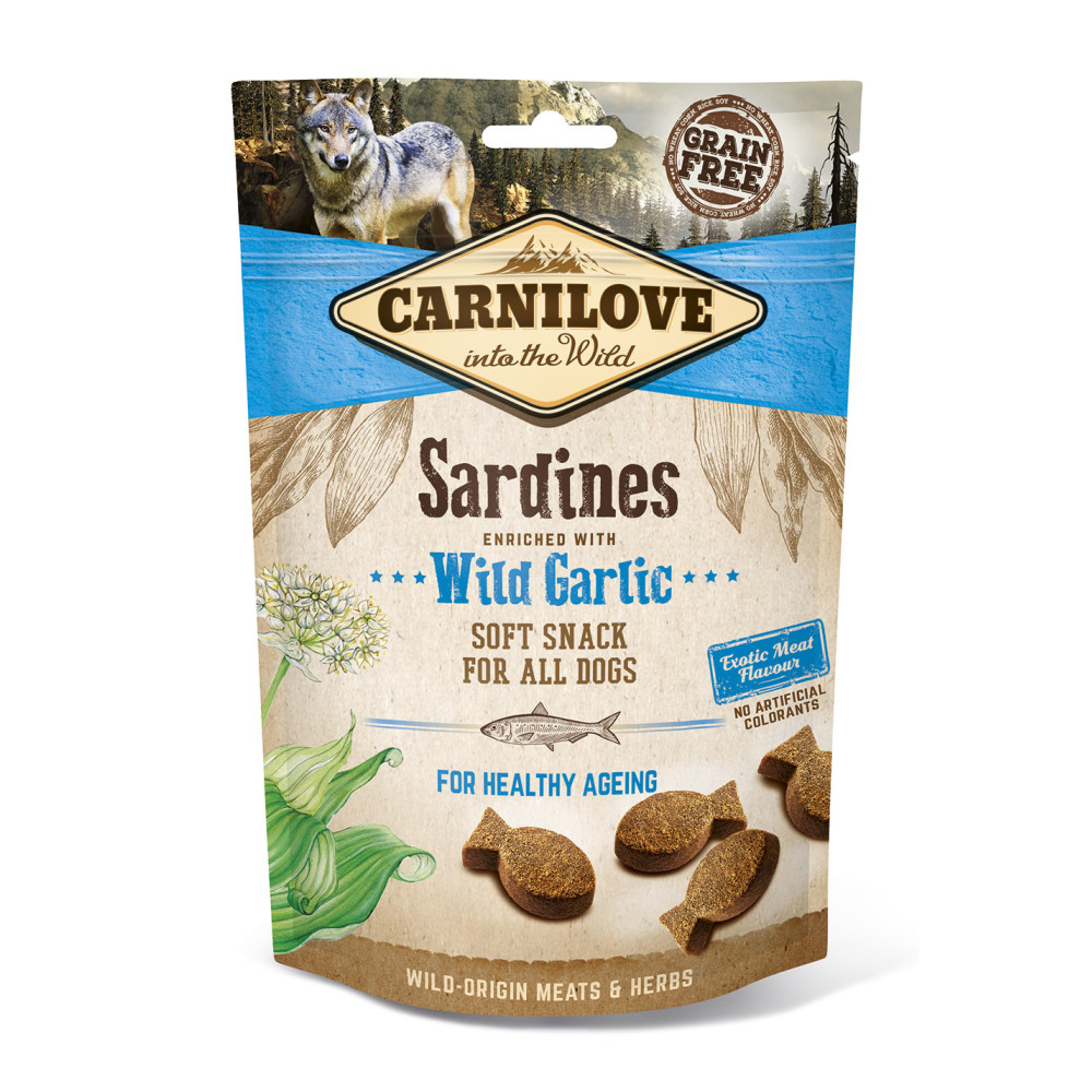 Ласощі для собак Carnilove Dog Sardines Wild garlic Semi Moist сардина, часник 200 г.