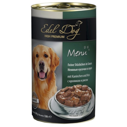 Вологий корм для собак Edel Dog з кроликом та рисом 1.2 кг