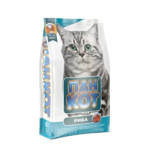 Сухой корм для котов с содержанием морской рыбы "Пан Кот"10кг