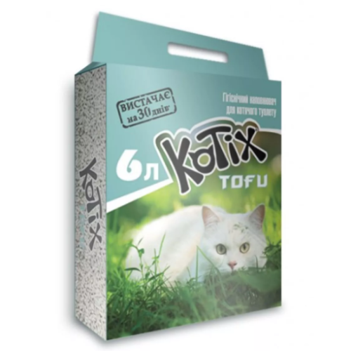 Наполнитель соевый KOTIX TOFU для кошачьего туалета, 6л