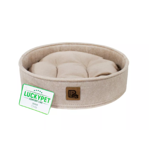 Лежак Дольче "Lucky Pet", круглий №3, бежевий, 45х11см
