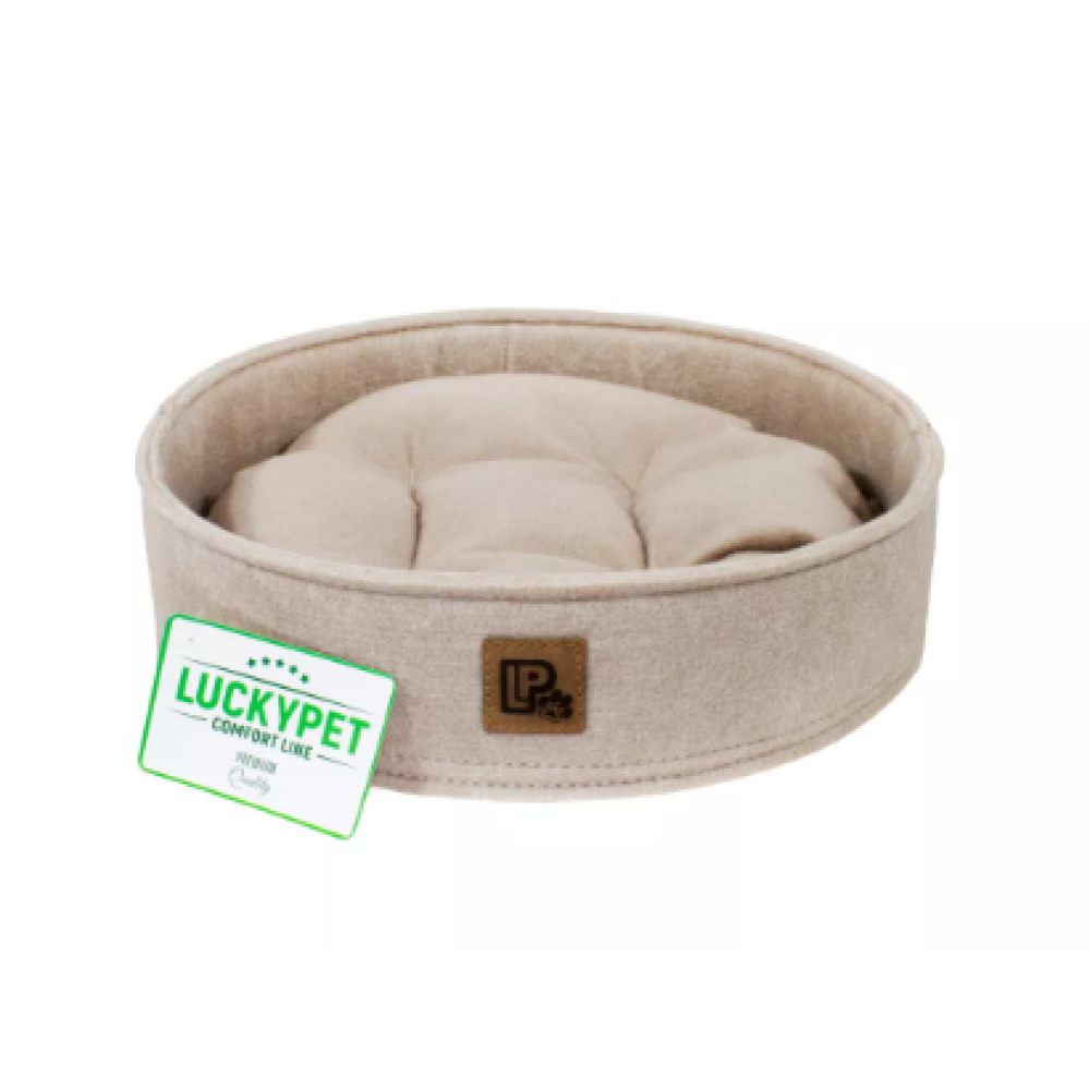 Лежак Дольче "Lucky Pet", круглый №4, бежевый, 50х12см