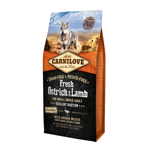 Сухой корм Carnilove Dog Fresh Adult Small Breed Ostrich & Lamb для собак мелких пород 6 кг