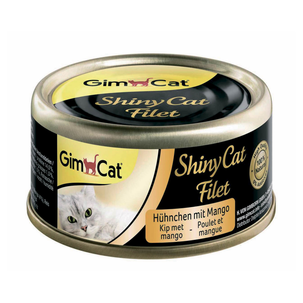 Влажный корм для кошек Gimpet ShinyCat Filet с курицей и манго 70 г
