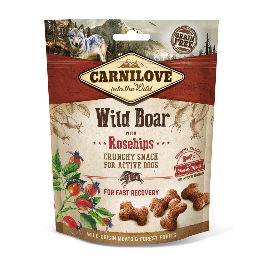 Лакомство для собак Carnilove Dog Wild Boar with Rosehips Crunchy Snack дикий кабан, шиповник 200 г.