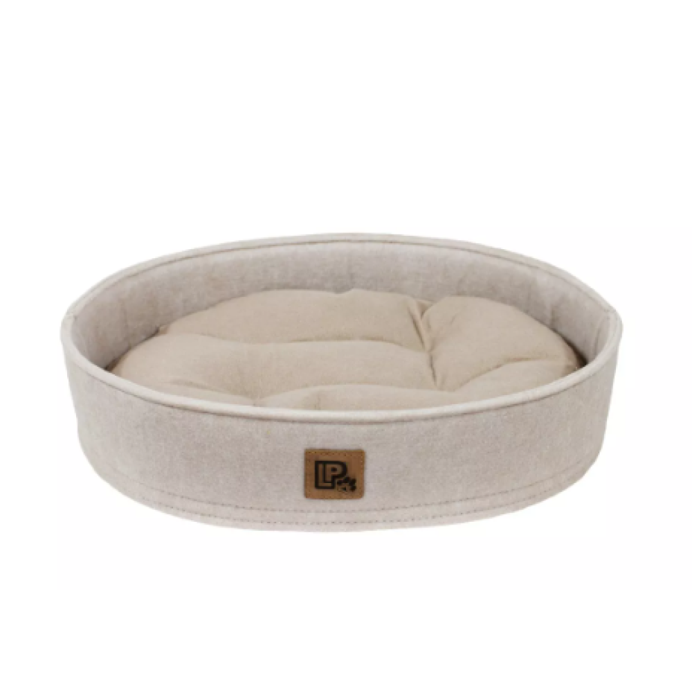 Лежак Брио "Lucky Pet", овальный №2, бежевый, 34х45х10см