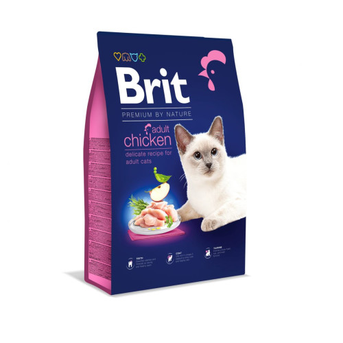 Сухой корм Brit Premium by Nature Cat Adult Chicken для взрослых кошек с курицей
